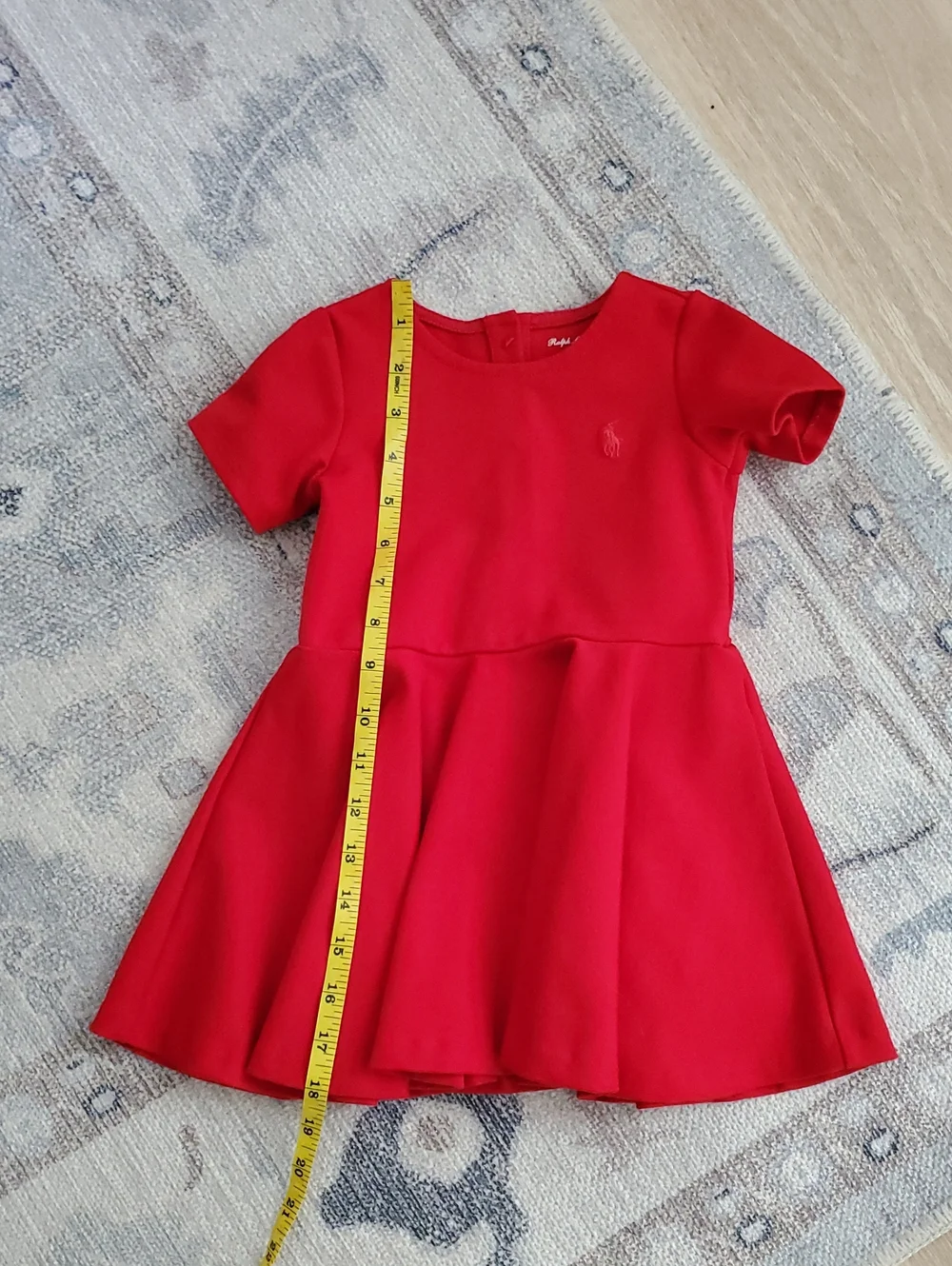 Ralph Lauren Baby Girls Red Short Sleeve Skater Dress Sz18m